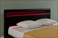 Kunstlederbett Paris mit LED RGB Beleuchtung 180x200cm Corium