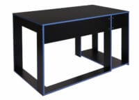 Schreibtisch Computertisch Bürotisch, 120x60x76cm schwarz-blau