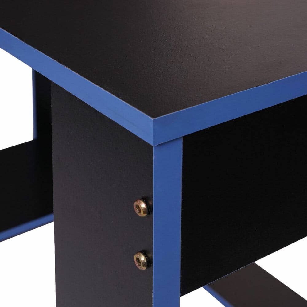 Schreibtisch Computertisch Bürotisch, 120x60x76cm schwarz-blau