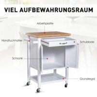 Servierwagen Küchenwagen Kücheninsel mit Schublade und Stauraum