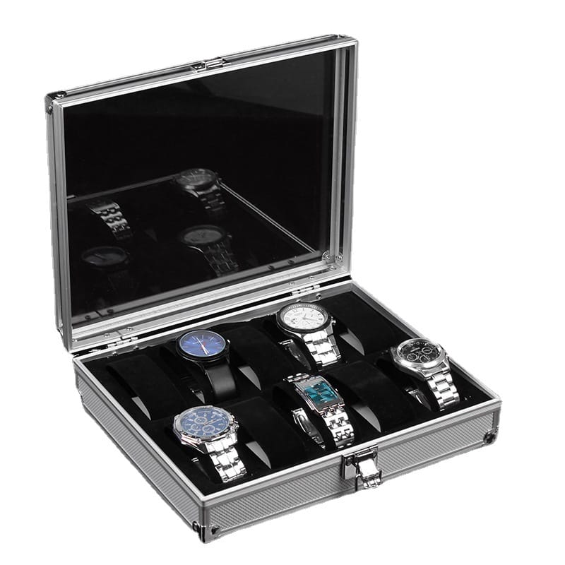 Uhrenbox für 10 Uhren Aluminium Uhrenkoffer