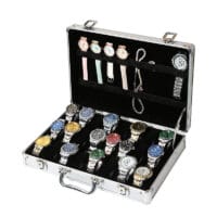 Uhrenkoffer für 24 Uhren Aluminium Uhrenbox