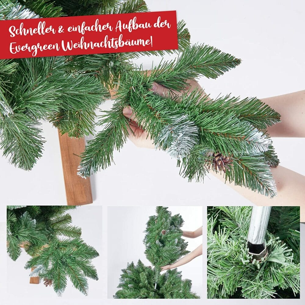 Weihnachtsbaum 180cm FSC Holzständer Premium Qualität Naturgetreu